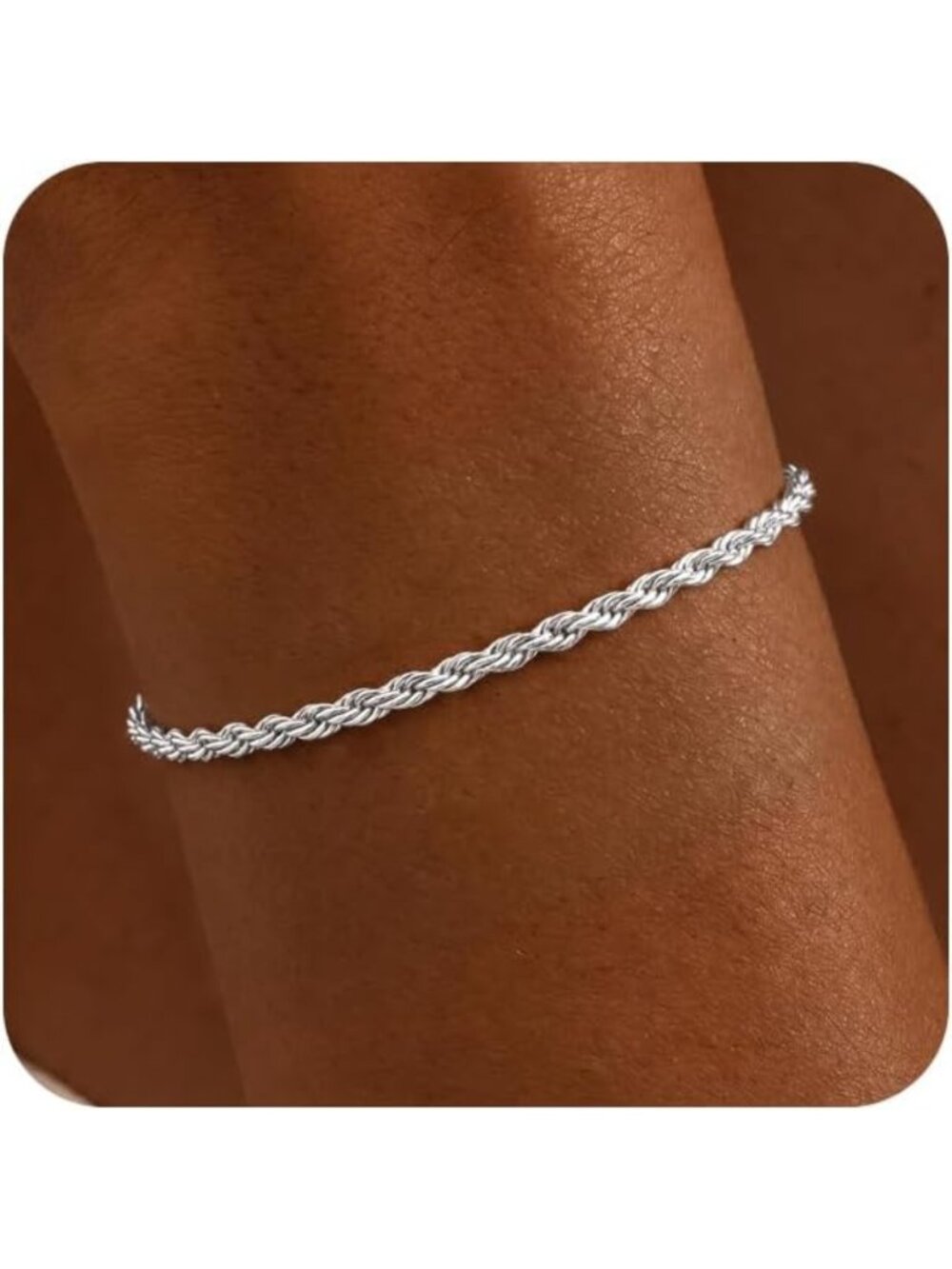 Elegant S925 Sterling Silver Rope Chain Bracelet for Women - 3.5mm Stylish